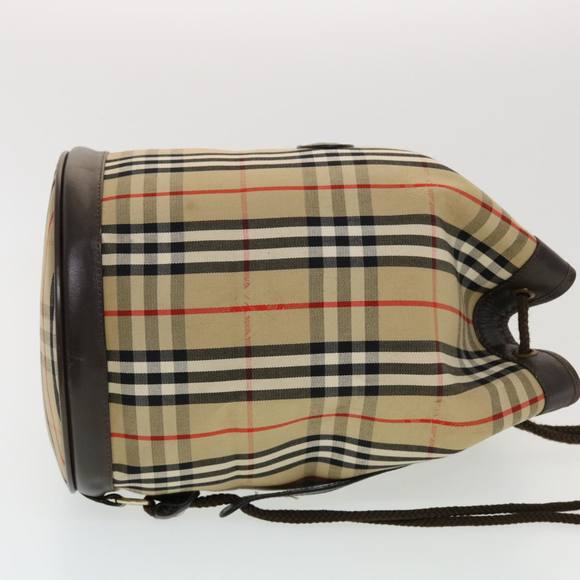 BURBERRYSs Nova Check Shoulder Bag Nylon Leather Beige Auth 44757 - Picture 3 of 16